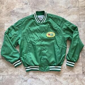 Vintage Swingster Jacket Snap Button White House National Fruit USA Sz L - READ